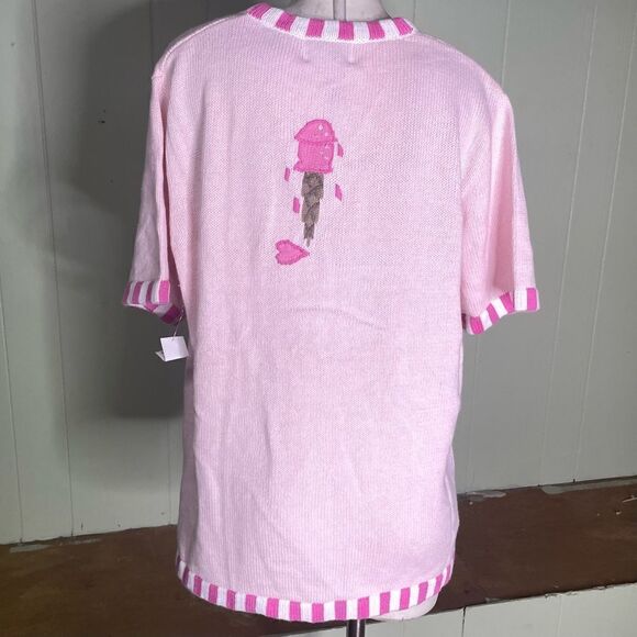 Quacker Factory Summer Days Strawberries Cherry Ice Cream Cardigan L - Picture 2 of 8